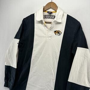 Missouri Tigers Rugby Shirt men's Medium Vintage Nike Colorblock Embroidered y2k